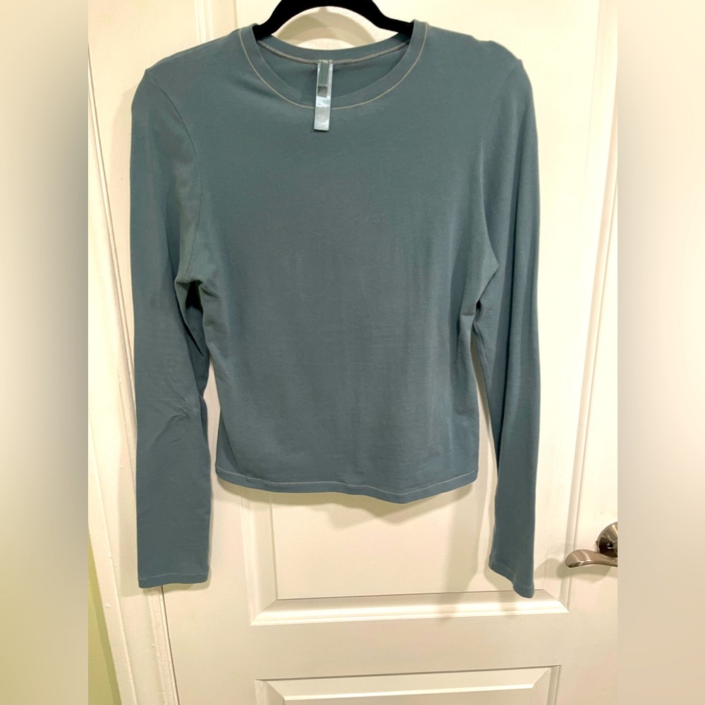 SKIMS COTTON JERSEY LONG SLEEVE T-SHIRT